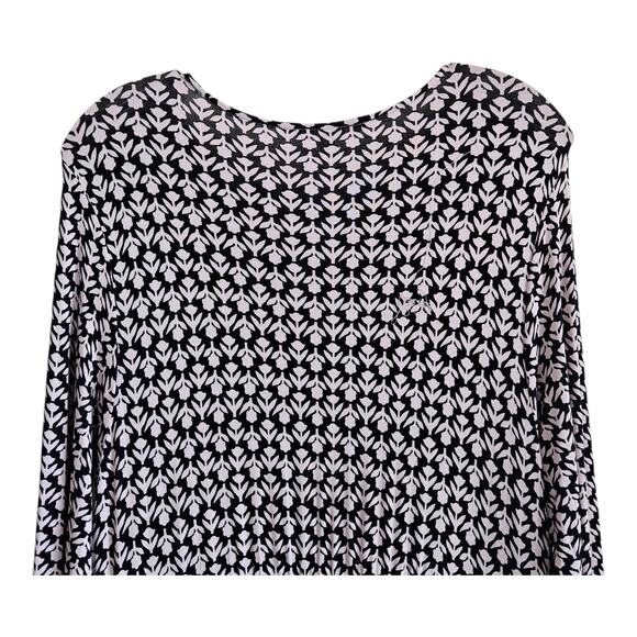 BODEN Women's 10 Thea Dress Pink Black Geometric Midi Long Sleeve Jersey Knit - Picture 6 of 8